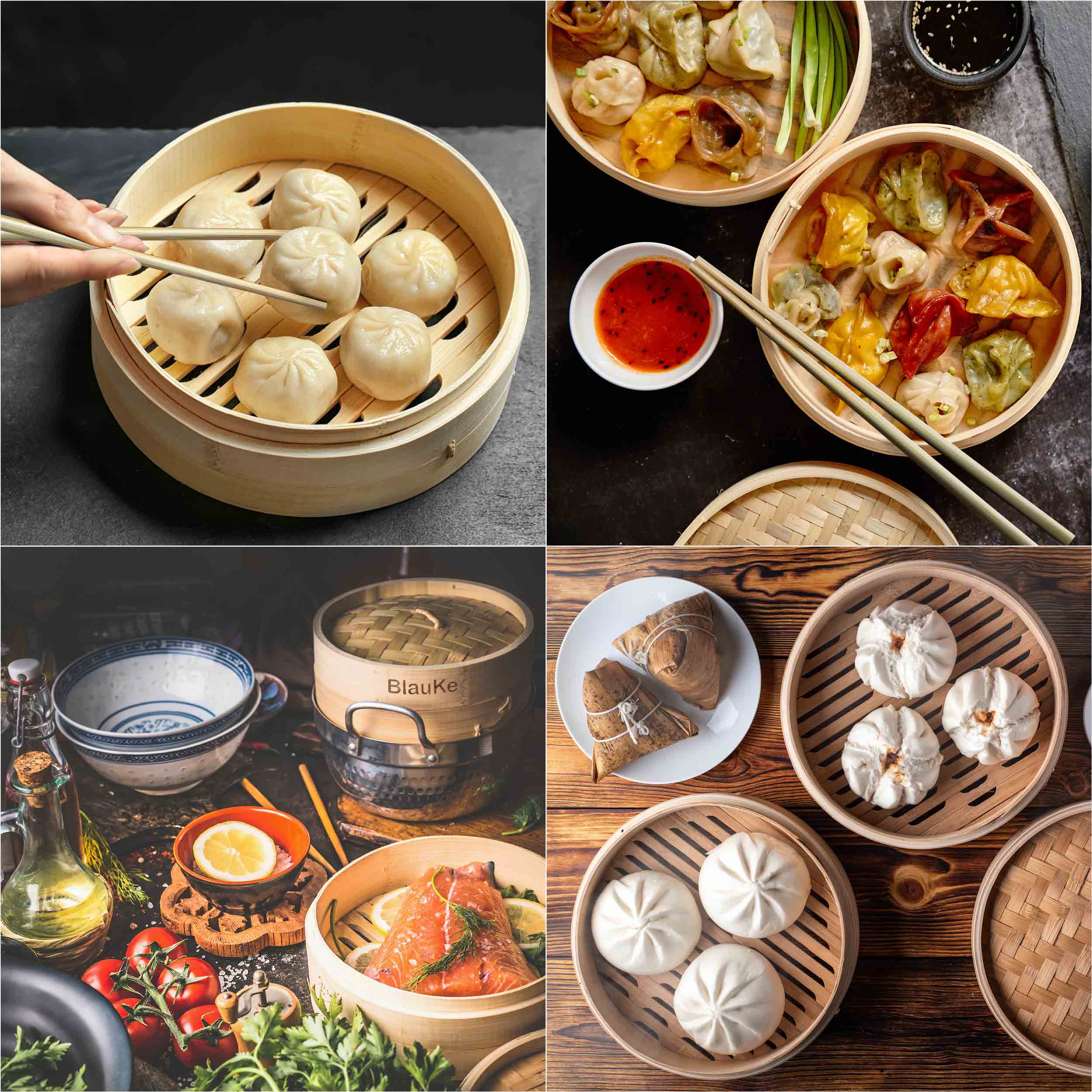 2-Tier Bamboo Steamer Basket