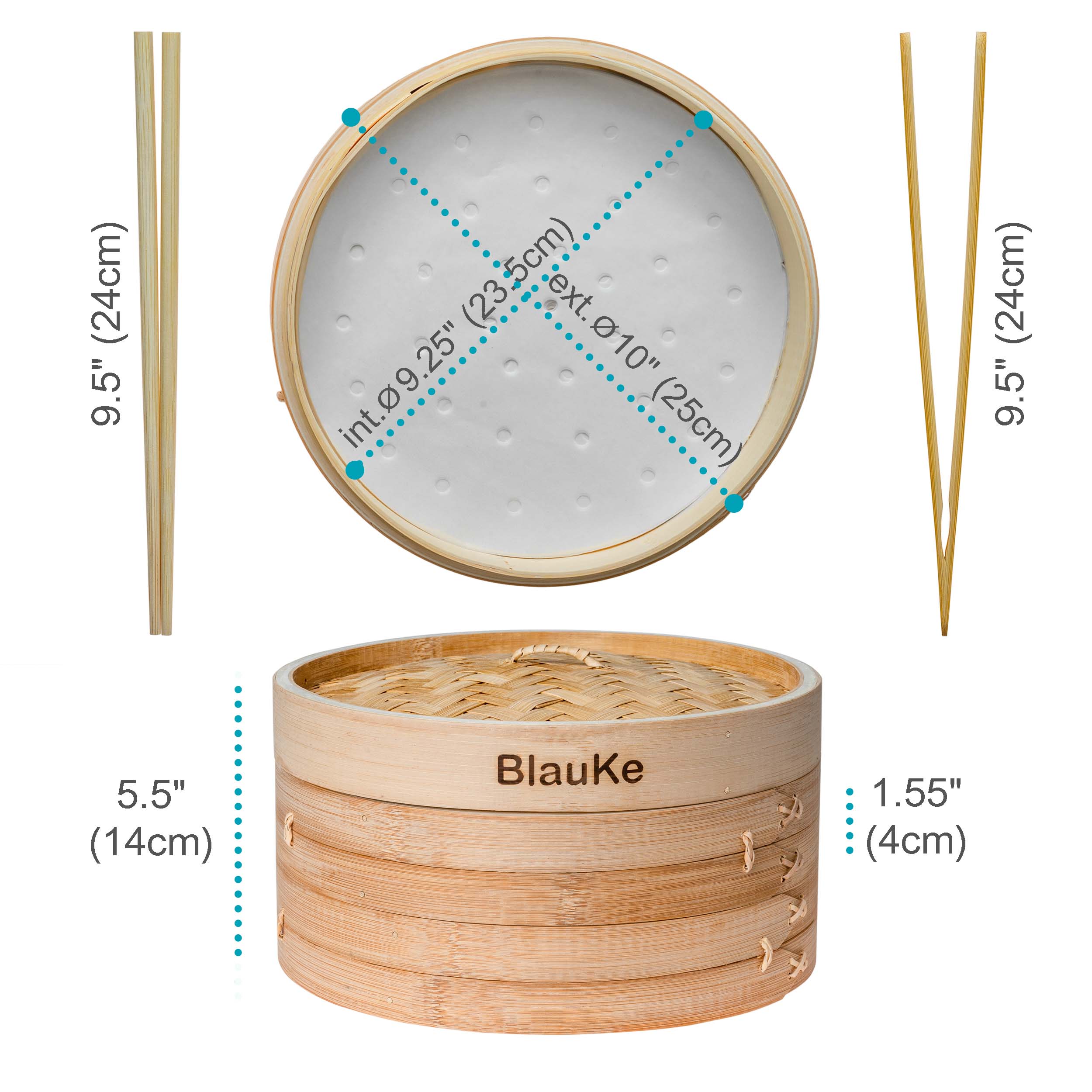 2-Tier Bamboo Steamer Basket