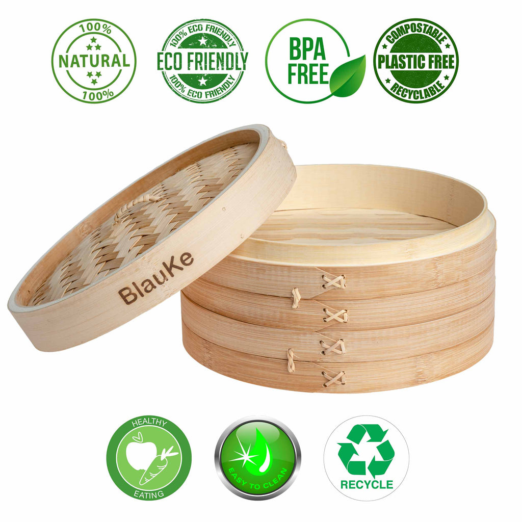 2-Tier Bamboo Steamer Basket
