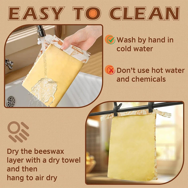 Reusable Beeswax Bread Bags