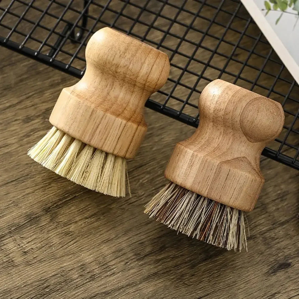 Natural Bamboo Dish Brush Set Plastic-Free Kitchen Cleaning