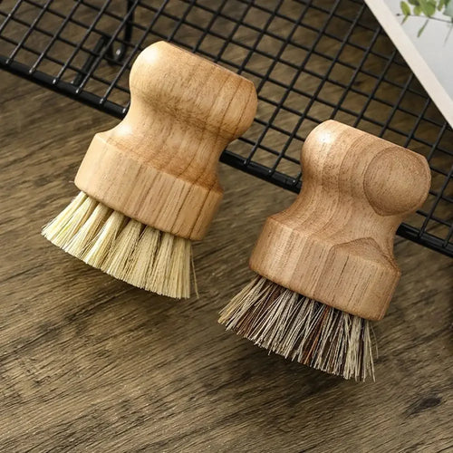 Natural Bamboo Dish Brush Set Plastic-Free Kitchen Cleaning