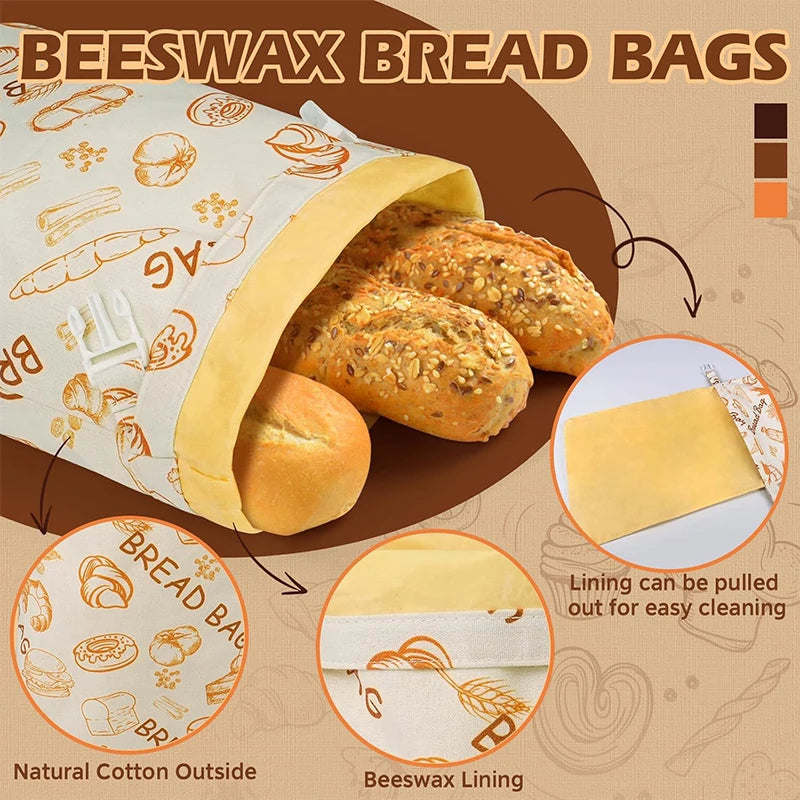 Reusable Beeswax Bread Bags