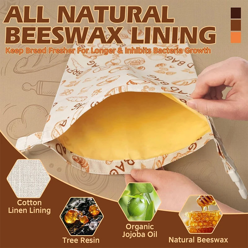 Reusable Beeswax Bread Bags